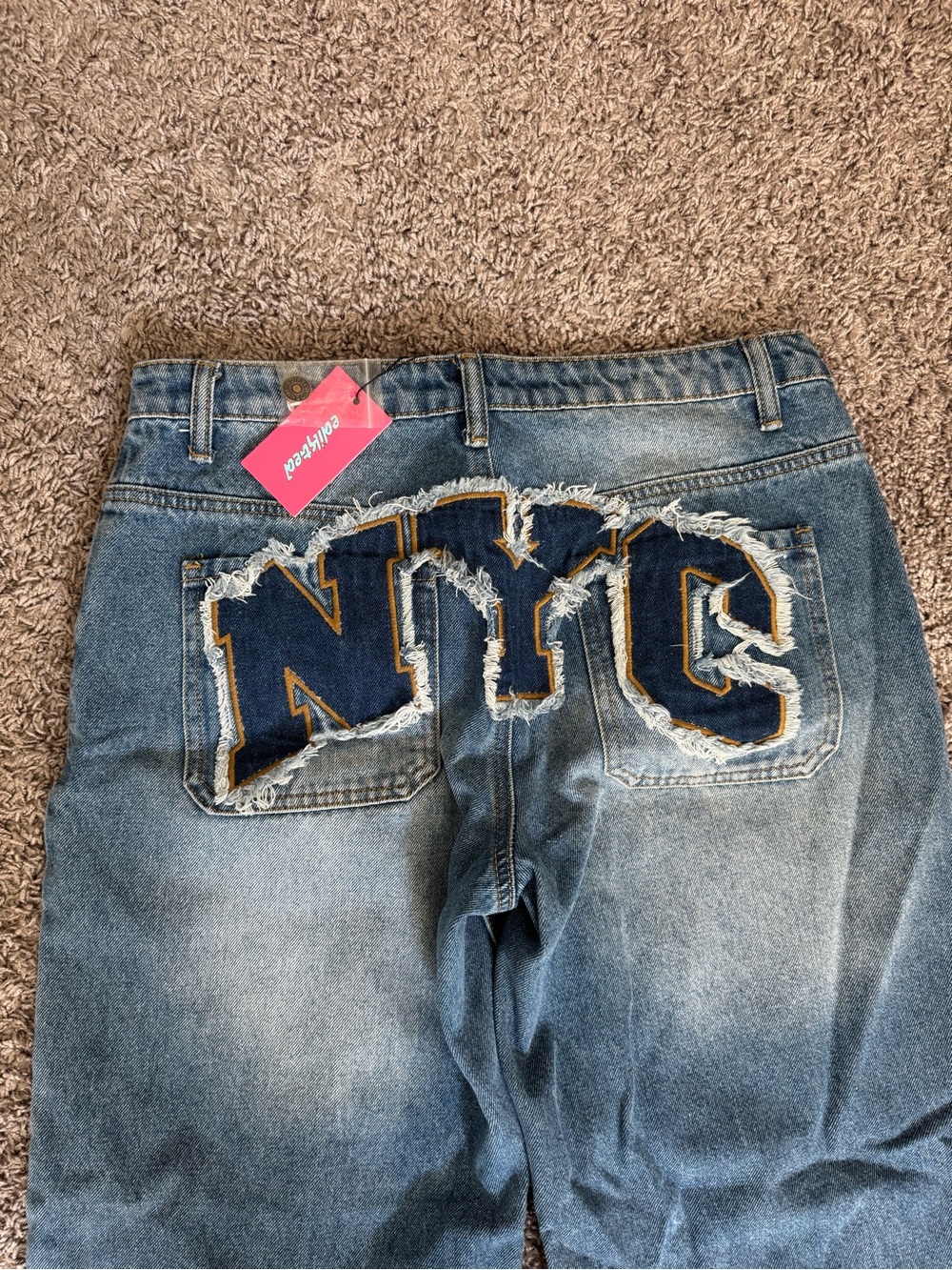 Edikted NYC Patch Distressed Blue Women’s Jeans
